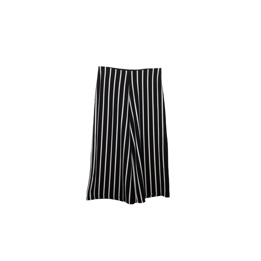Zara Cropped Black and White Striped Pants